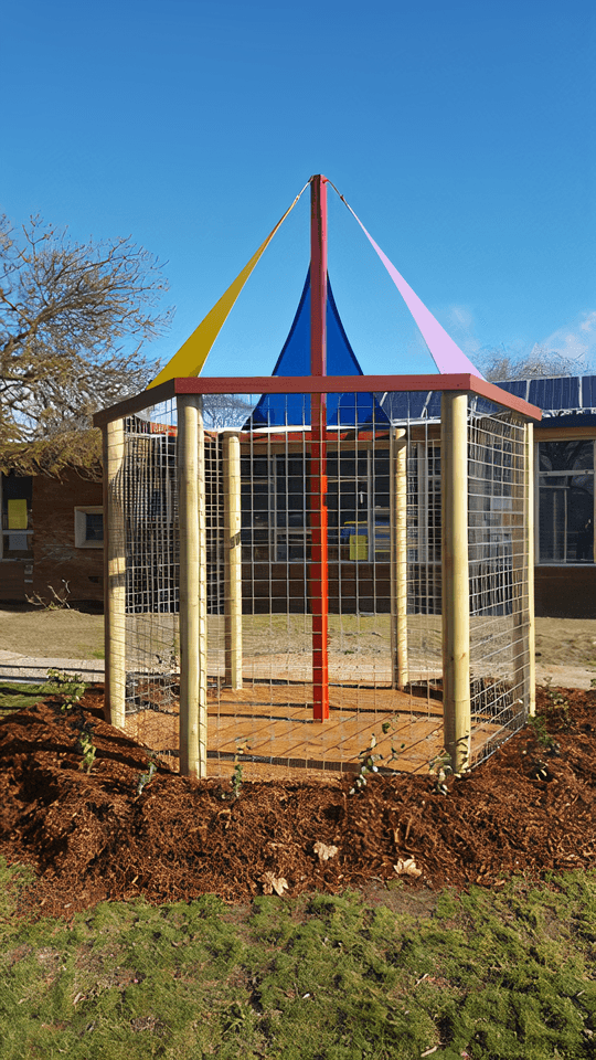 Tepee with garden bed