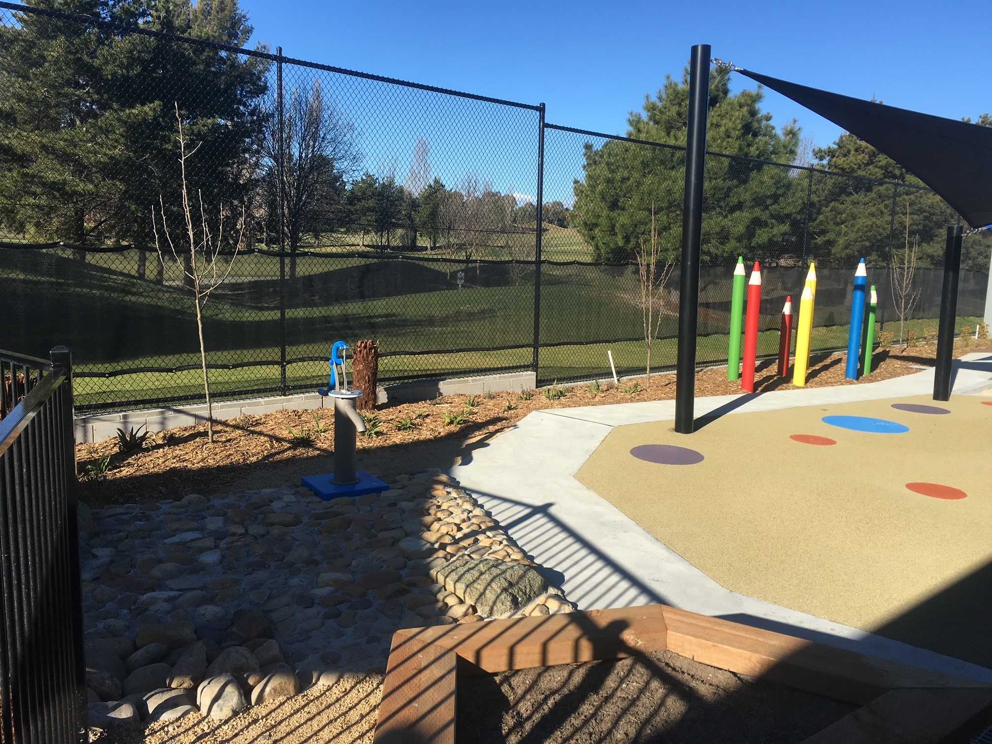 Natural play area using local trees and shrubs