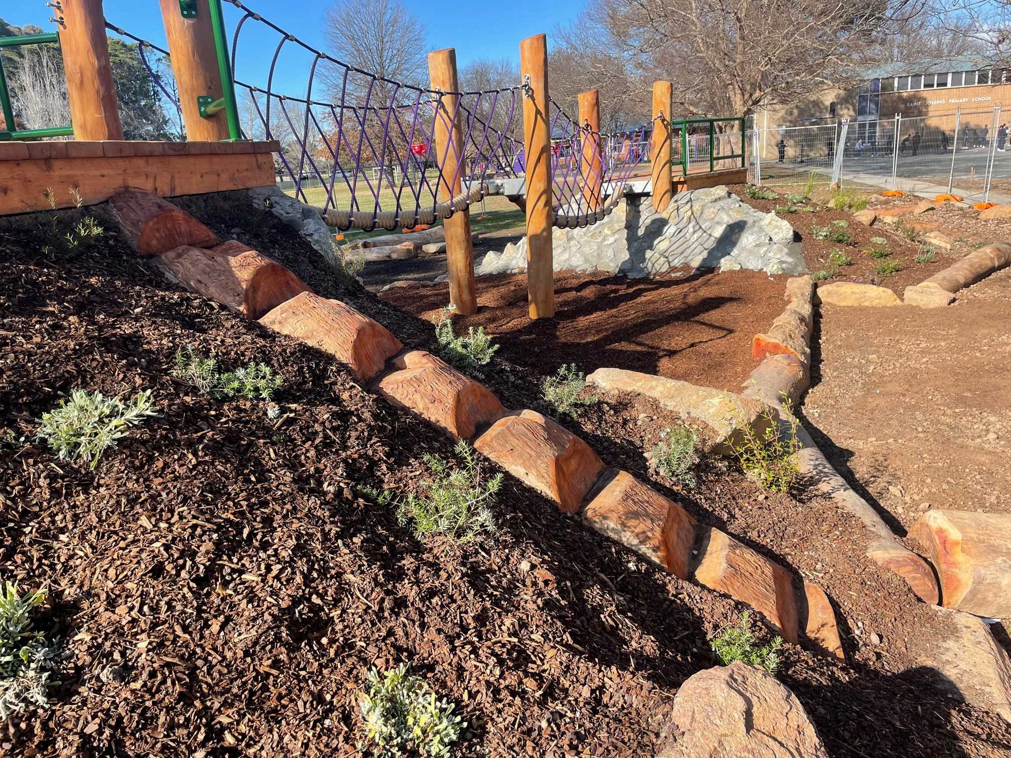 Playground construction by Dan and Dan Landscaping